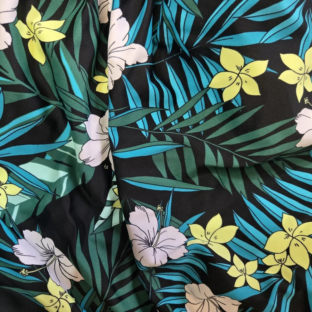 Swim Solutions One Shoulder Floral One Piece Swimsuit Tummy Control Size 10 NWT - Picture 4 of 9